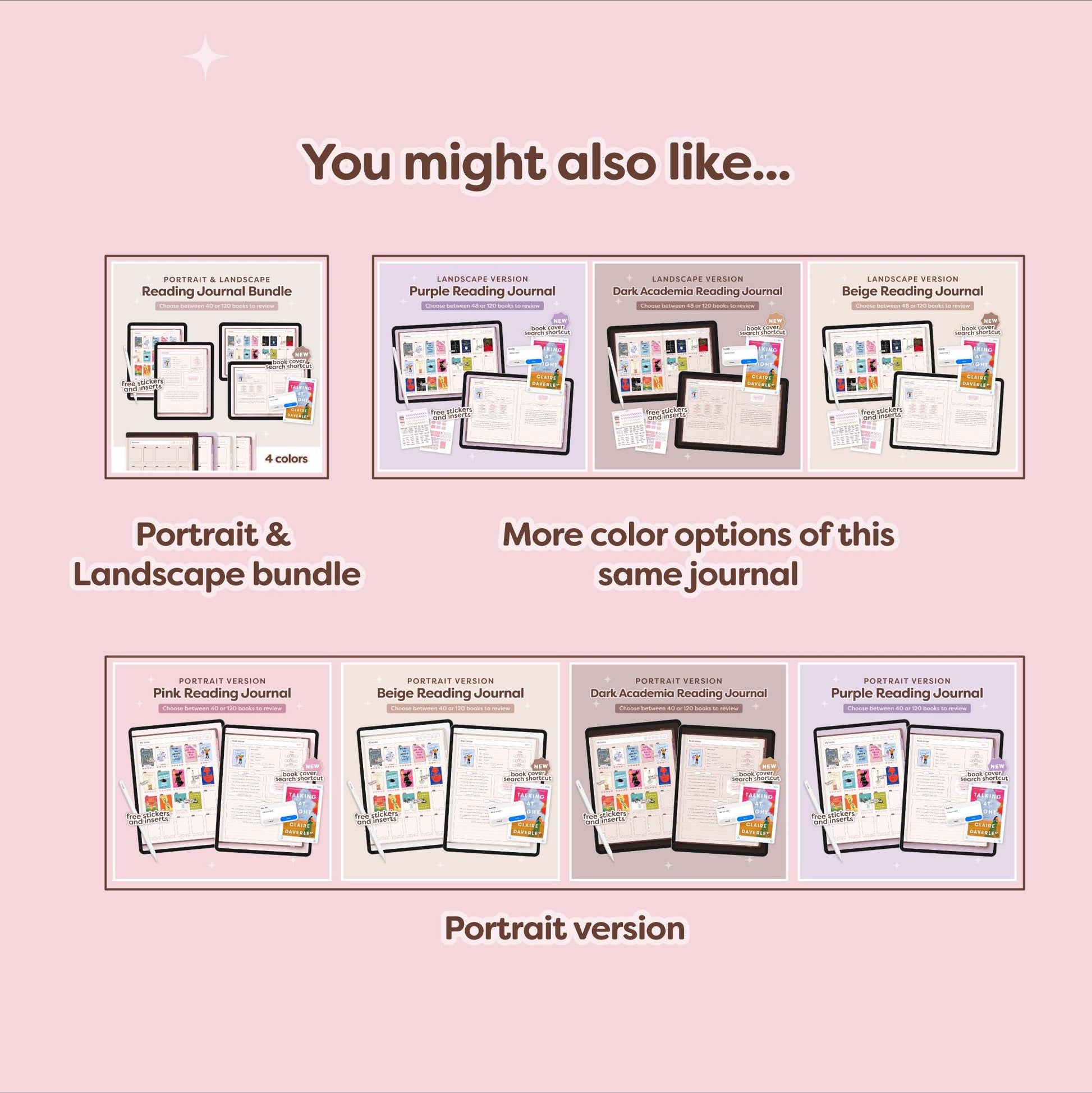Digital Reading Journal in Landscape - Pink – WildberryPlanner