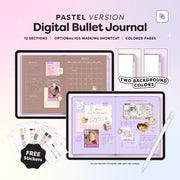Digital Bullet Journal in Landscape - Pastel