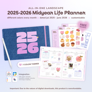2025-2026 Midyear Digital Planner Landscape