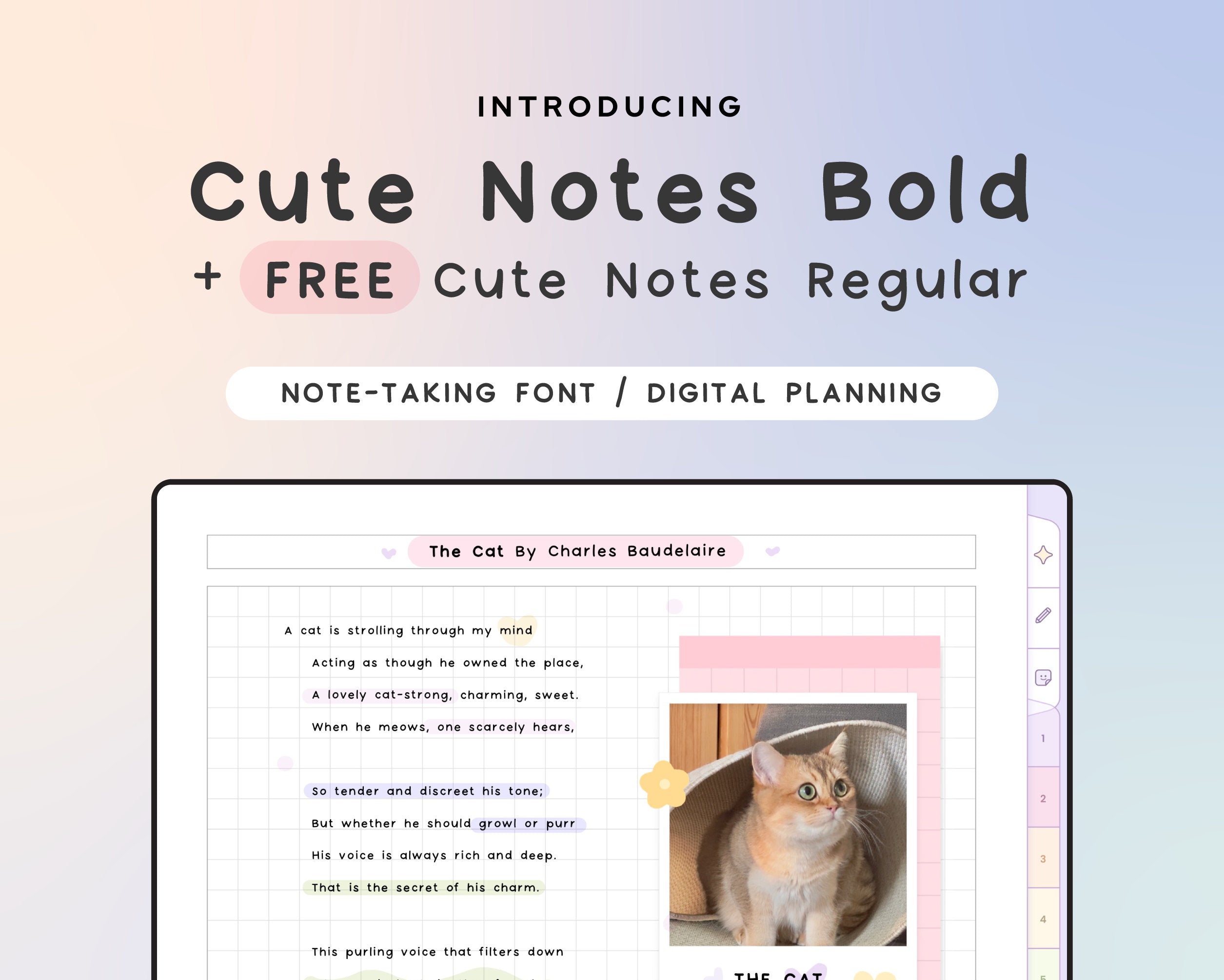 Cute Notes Font – WildberryPlanner