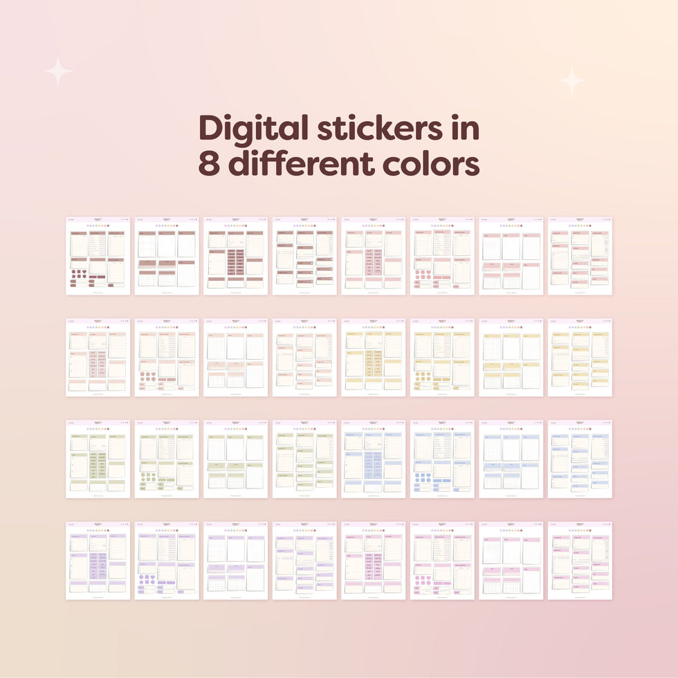 Student Digital Stickers - Pastel and Neutral – WildberryPlanner