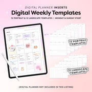 Digital Weekly Templates - Portrait and Landscape