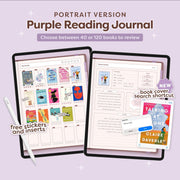 Digital Reading Journal in Portrait - Purple