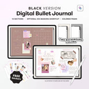 Digital Bullet Journal in Landscape - Black