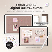 Digital Bullet Journal in Landscape - Neutral