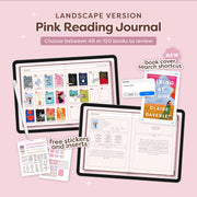 Digital Reading Journal in Landscape - Pink