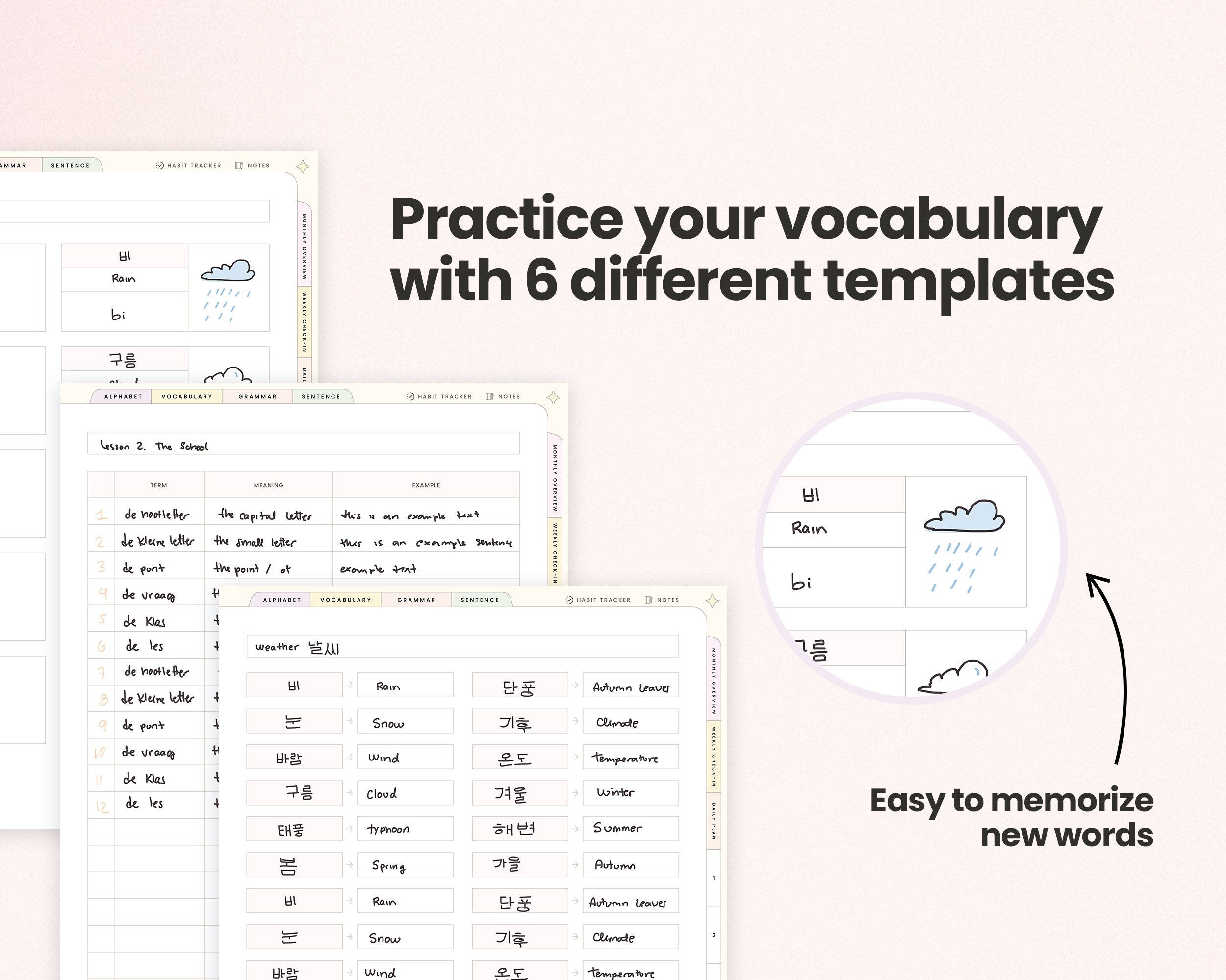 Language Learning Planner Pastel WildberryPlanner Language Learning Planner Pastel WildberryPlanner