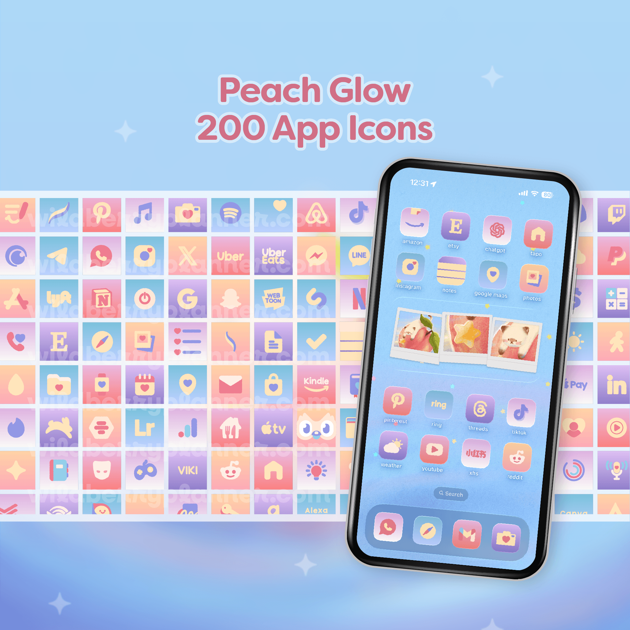 Peach Glow Icons
